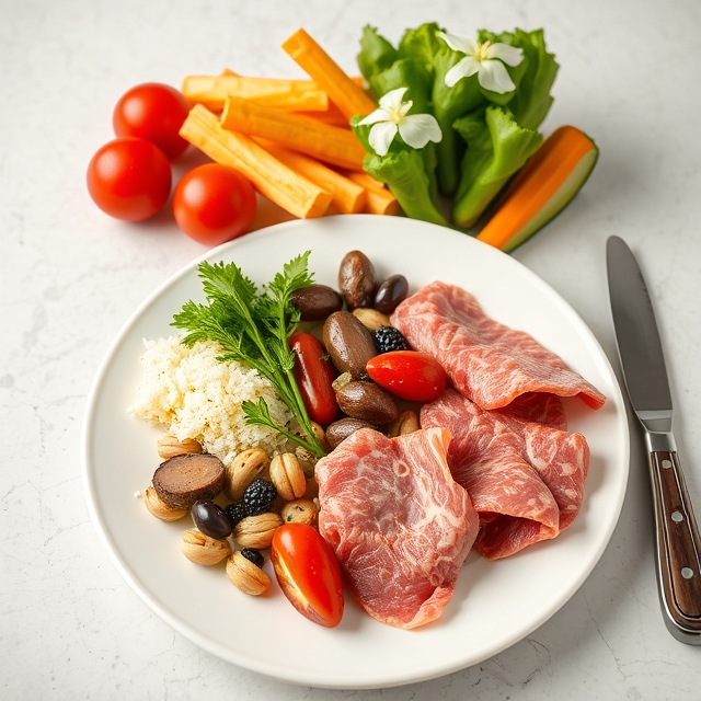 practicing mindful eating with a portion-controlled meal, showing how eating slowly supports weight loss through awareness of portion sizes.
