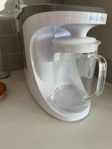 AquaTru Carafe in refrigerator countertop water filter