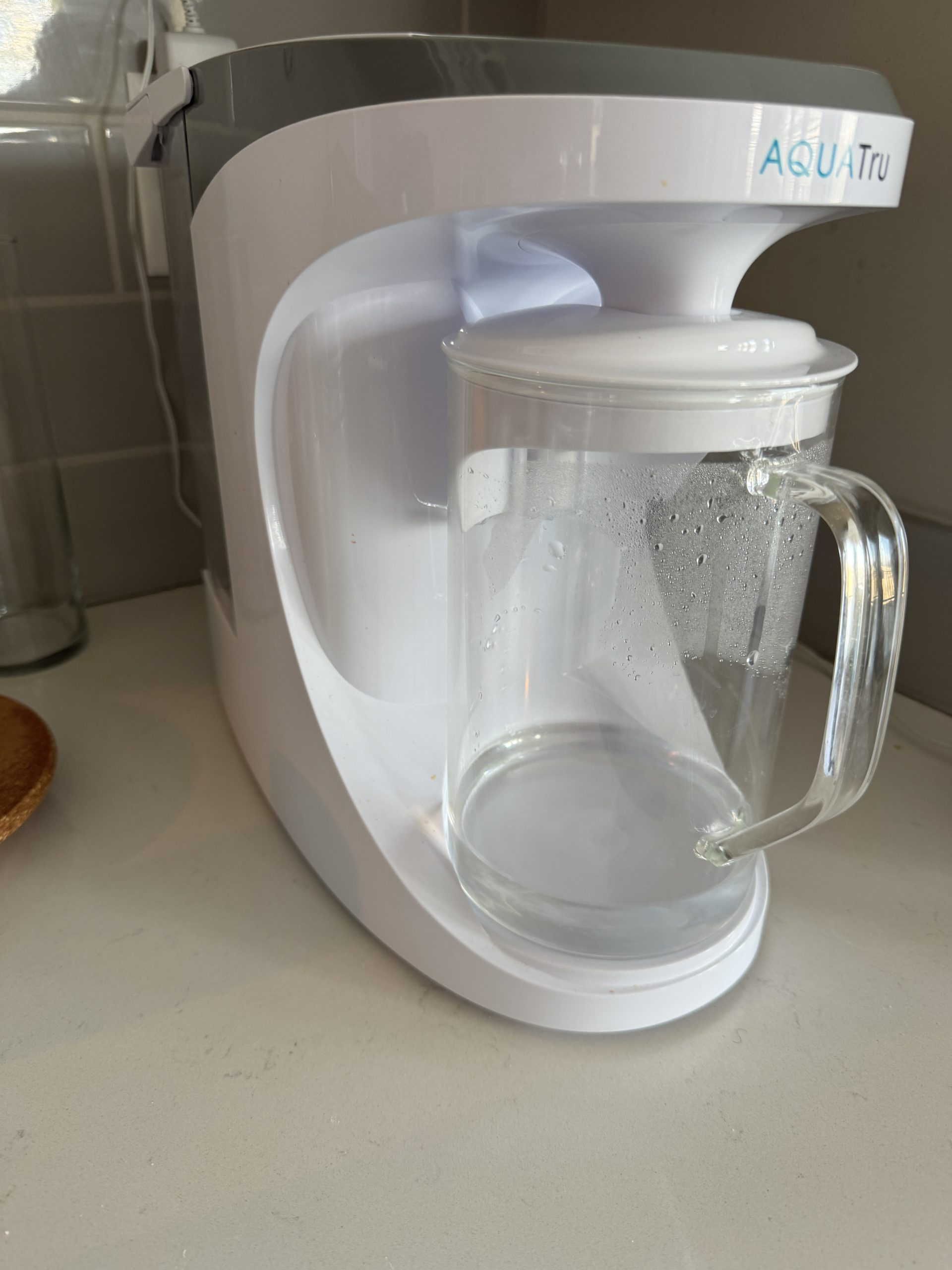 AquaTru Carafe in refrigerator countertop water filter