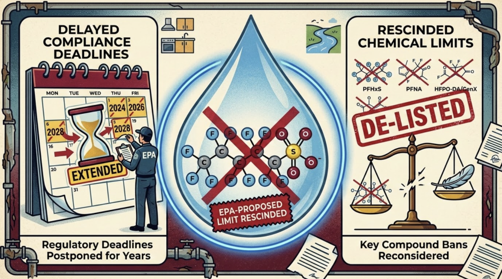 illustration representing EPA regulation changes to drinking water standards