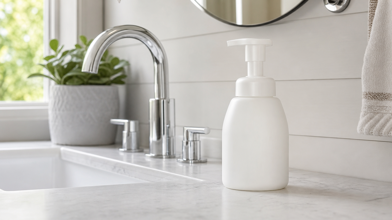 Hand soap bottle recalled over bacteria contamination near a bathroom sink