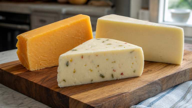 Assorted raw milk cheese wedges on a wooden cutting board, representing the varieties recalled in the Sierra Nevada Graziers E. coli outbreak